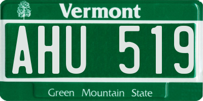 VT license plate AHU519