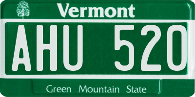VT license plate AHU520
