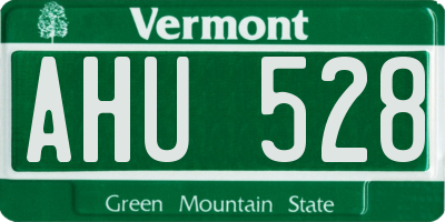 VT license plate AHU528