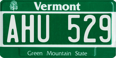 VT license plate AHU529