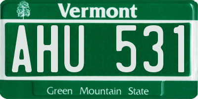 VT license plate AHU531