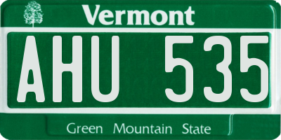 VT license plate AHU535