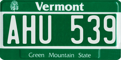 VT license plate AHU539