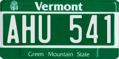 VT license plate AHU541