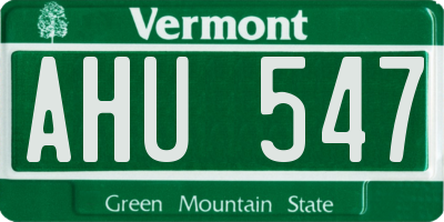 VT license plate AHU547