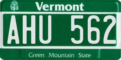 VT license plate AHU562