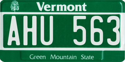 VT license plate AHU563