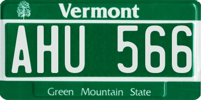 VT license plate AHU566