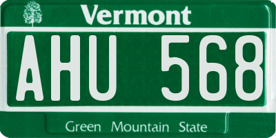 VT license plate AHU568