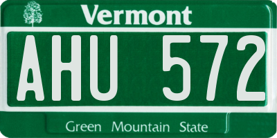 VT license plate AHU572