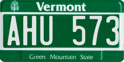 VT license plate AHU573