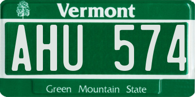 VT license plate AHU574