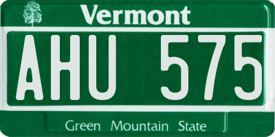 VT license plate AHU575