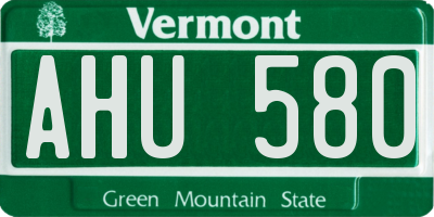 VT license plate AHU580