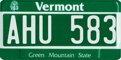 VT license plate AHU583