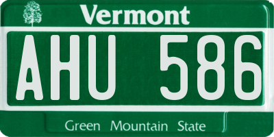 VT license plate AHU586