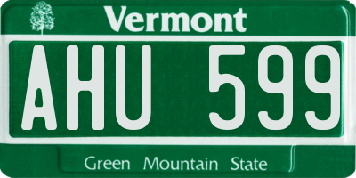 VT license plate AHU599