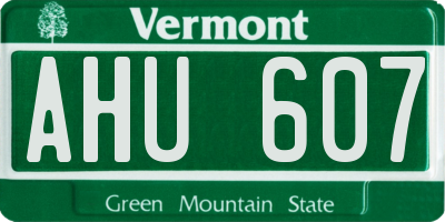 VT license plate AHU607