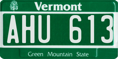 VT license plate AHU613