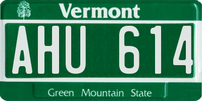 VT license plate AHU614