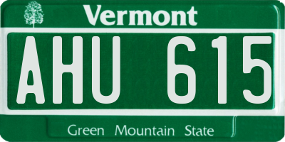 VT license plate AHU615
