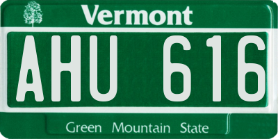 VT license plate AHU616