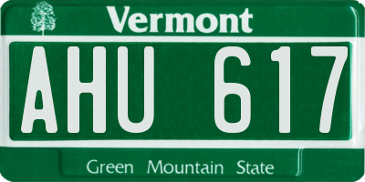 VT license plate AHU617