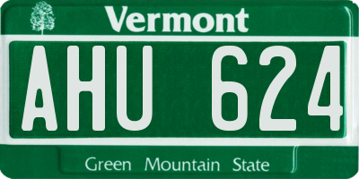 VT license plate AHU624