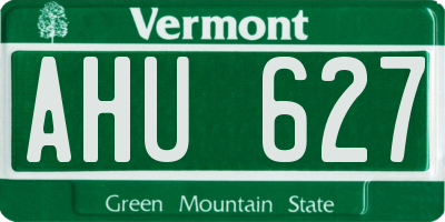 VT license plate AHU627