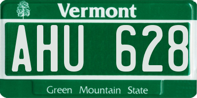 VT license plate AHU628