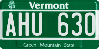 VT license plate AHU630