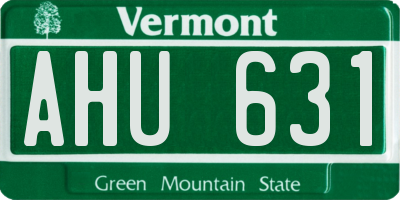 VT license plate AHU631