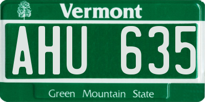 VT license plate AHU635