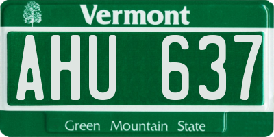 VT license plate AHU637