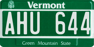 VT license plate AHU644