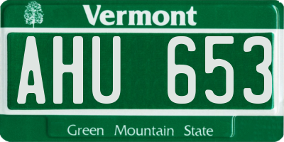 VT license plate AHU653