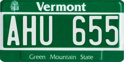 VT license plate AHU655