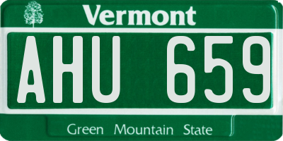 VT license plate AHU659