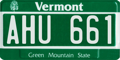 VT license plate AHU661