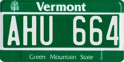VT license plate AHU664
