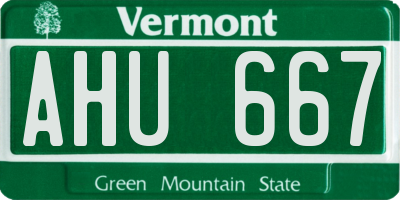 VT license plate AHU667