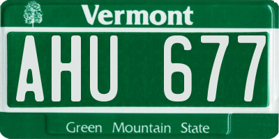 VT license plate AHU677