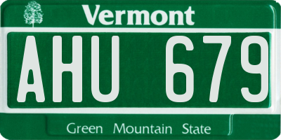 VT license plate AHU679