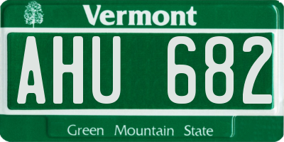 VT license plate AHU682