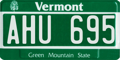 VT license plate AHU695