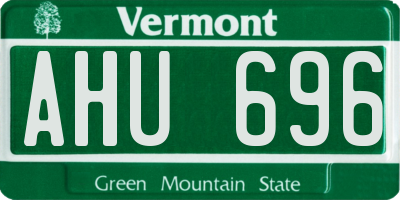 VT license plate AHU696