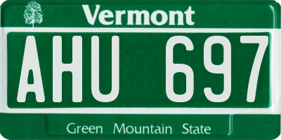 VT license plate AHU697