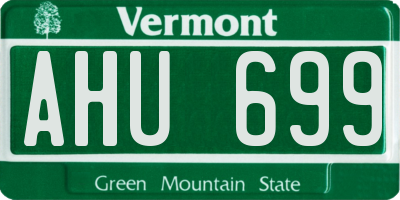 VT license plate AHU699