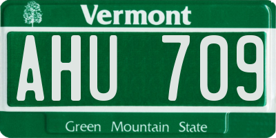 VT license plate AHU709