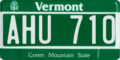 VT license plate AHU710